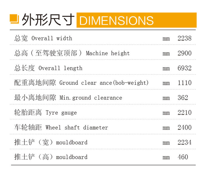 沃尔华DLS100-9A 9.7吨轮式液压挖掘机外形尺寸