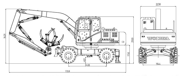 DLS118-9A轮式液压堆垛机外形尺寸